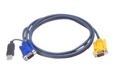 Aten USB KVM Cable, 1.8m with 3-in-1 SPHD & PS/2-USB Converter - 2L5202UP