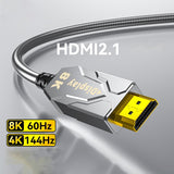 Dtech Armoured Fibre Cable, 10.0m, HDMI, V2.0, 8K resolution - HF8010K