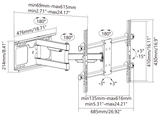 VISION Display Wall Arm Mount VESA 600x400 Black - 6622967