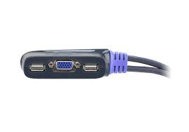 Aten KVM Switch, USB 2.0, VGA, 2 Port - CS62U
