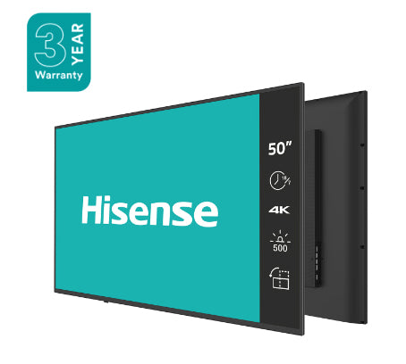 Hisense Digital Signage Panel, 50", 500 nits, 4k resolution with 7day x 18hrs operation, Android 9 OPS - 50GM60AE