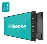 Hisense Digital Signage Panel, 86", 500 nits, 4k resolution with 7day x 18hrs operation, Android 8 OPS - 86B4E31T