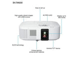 Epson Home Cinema Projector, 2800 Ansi Lumens, 4K PRO-UHD resolution, 16:9 Aspect Ratio - TW6250