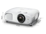 Epson Home Cinema Projector, 3000 Ansi Lumens, 4K PRO-UHD resolution, 16:9 Aspect Ratio - TW7000