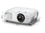Epson Home Cinema Projector, 3000 Ansi Lumens, 4K PRO-UHD resolution, 16:9 Aspect Ratio - TW7100